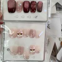 Uñas Postizas Decorativas 3D, Diseño Aleatorio, 10 Piezas/Juego, Uñas Postizas Bonitas para Mujeres Jóvenes