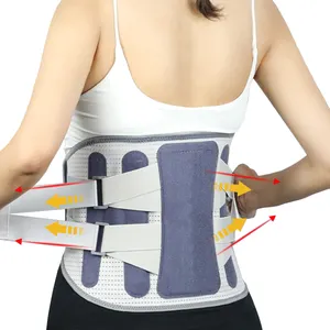 Suporte de tala de metal para cinto lombar, cinta de descompressão para cintura inferior, suporte elástico forte para costas, cinto médico