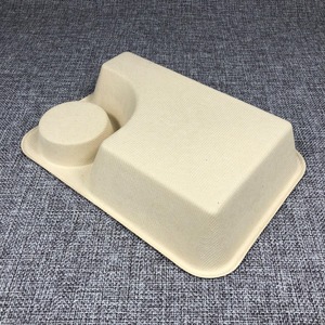 Promotion A37 : 15% de réduction sur les barquettes alimentaires rectangulaires en bagasse de canne à sucre biodégradable avec compartiment pour sauce, barquette ovale compostable en canne à sucre - Product Image 3