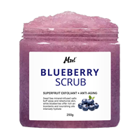 Scrub Pengelupas Kulit Blueberry dengan Shea Butter dan Minyak Esensial yang Menutrisi, Menghaluskan dan Melembutkan Kulit