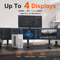 Mini Estación de Trabajo AI MAX+395 con AMD Ryzen de 16 Núcleos y 32 Subprocesos, 128 GB de Memoria, Unidad SSD de 2 TB, Computadora para Juegos de Gran Tamaño