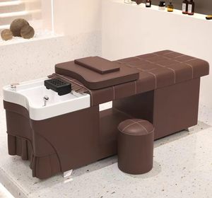 Sillón de Peluquería con Lavabo de Cerámica y Cama de Masaje para Lavado de Cabello - Product Image 1