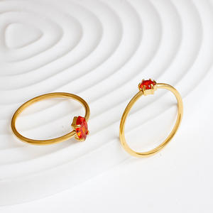 خواتم فاخرة من الفولاذ المقاوم للصدأ بتصميم قطرة الماء مرصعة بالزركون للنساء، مجوهرات أنيقة غير قابلة للتلاشي مع أحجار طبيعية، بيع بالجملة لعام 2025 - Product Image 3