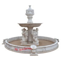 Fontaine d'eau de jardin en marbre blanc pur, grande taille, grec, ancien, fontaine d'eau
