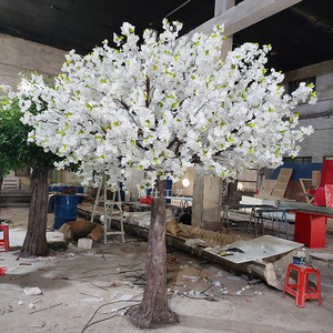 Grand arbre artificiel en fibre de verre blanc de 2 à 5 m de haut, simulation de cerisier, pour affichage au sol des centres commerciaux ; <span class=keywords><strong>Fleur</strong></span> de pêcher - Product Image 3