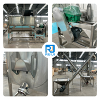 Mélangeur à ruban horizontal automatique en acier inoxydable industriel avec moteur AC et engrenage pour le mélange de poudres chimiques et protéinées 200L-2000L