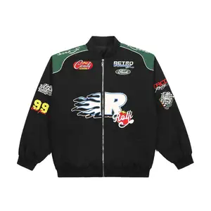 Race Jas Oem Custom Design Varsity Jack Heren Winddicht Hiphop Heren Unisex Race Jack Voor Heren