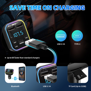 Simr PD QC 3.1A ชุดเครื่องเล่น <span class=keywords><strong>Mp3</strong></span>ในรถยนต์แบบไร้สาย USB C โมดูลที่ชาร์จในรถยนต์แบบเร็วสองพอร์ตเครื่องส่งสัญญาณ FM - Product Image 4