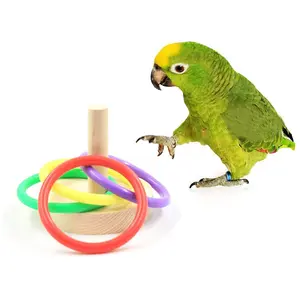 Parkit mainan Puzzle burung nuri sedang kecil cincin latihan kecerdasan burung mainan edukasi burung