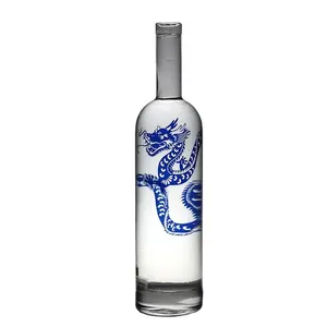 Frosting 700ml 750ml Good Sale Luxury Frost Vodka Whisky Brandy Rum Gin Liquor Glass Bottle With Pattern