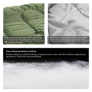 HOMFUL 3 Stagione di Campeggio Leggero Doppio <span class=keywords><strong>Sacco</strong></span> A <span class=keywords><strong>Pelo</strong></span> Impermeabile per la vita all'aria aperta e in viaggio - Product Image 2