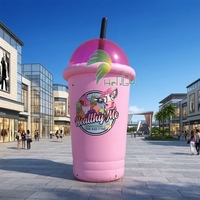 Bouteille de boisson gonflable publicitaire personnalisée, impression numérique géante en PVC, imperméable, pour la promotion en plein air, la plage, les événements