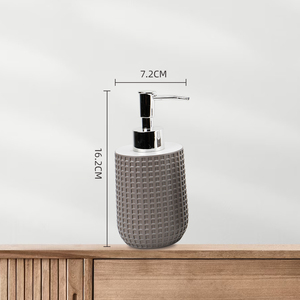 Juego de accesorios de baño ecológicos de 4 piezas de cerámica moderna, dispensador de jabón de poliresina, soporte para cepillo de dientes, taza, jabonera - Product Image 2