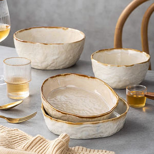 Ensemble de saladiers style pierre ensemble de <span class=keywords><strong>vaisselle</strong></span> en céramique ensemble d'<span class=keywords><strong>assiettes</strong></span> et de bols ronds en porcelaine pour la maison - Product Image 1