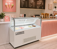 Lemari Pendingin Display Es Krim Komersial dengan Pintu Kaca, Kipas Pendingin, dan Kontrol Digital