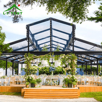 Tente de réception de luxe ignifuge toutes saisons, structure en aluminium, tissu PVC transparent, chapiteau de mariage, tente pour 1000 personnes