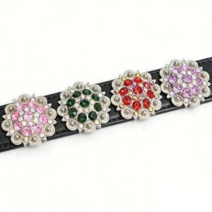 Conchos <span class=keywords><strong>de</strong></span> Aleación <span class=keywords><strong>de</strong></span> Zinc Coloridos al por Mayor, con Pedrería, Estilo Occidental, 38 mm, Ecológicos, con Tornillo, para Cinturones <span class=keywords><strong>de</strong></span> <span class=keywords><strong>Cuero</strong></span> y Accesorios <span class=keywords><strong>de</strong></span> Montura - Product Image 2