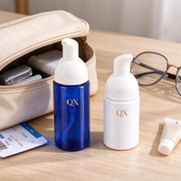 Flacon Distributeur Moussant Rechargeable 40ml 50ml 80ml, Pompe à Mousse Blanche Transparente Bleue 50ml 80ml pour Emballage de Nettoyant Visage Quotidien