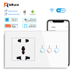 Interruptor de Pared Inteligente Tipo 146, Enchufe WiFi Tuya con Panel de Vidrio, Enchufe para Reino Unido, Multifunción, Compatible con Google <span class=keywords><strong>Alexa</strong></span> para Hogar Inteligente - Product Image 2