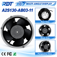 مروحة تبريد محورية AC طراز A2S130-AB03-11 بقوة 230 فولت وسرعة 2800 دورة في الدقيقة، متينة وموثوقة للتشغيل المستمر والتبريد