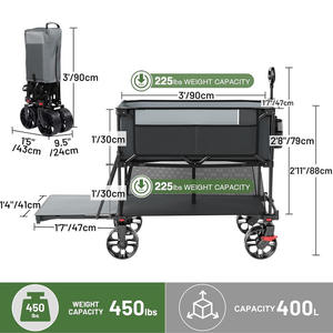 Wagon de camping pliable à double couche, arrière ouvert, avec fonction de couchage pour enfants, pour les marchés extérieurs. - Product Image 5