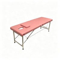 Table de massage pliable écologique à 2 sections avec pieds en acier inoxydable, lit de spa portable
