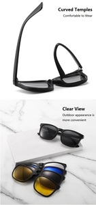 UNOC Gafas <span class=keywords><strong>de</strong></span> sol con imán 5 en 1 Monturas <span class=keywords><strong>de</strong></span> anteojos intercambiables con <span class=keywords><strong>lentes</strong></span> polarizadas con clip UV400 - Product Image 6