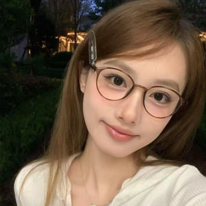 Lunettes de vue Ouyang Nana Style rétro rondes en PC pour femmes, anti-lumière bleue, monture complète 1188 - Product Image 3