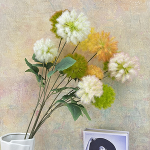 Tanaman Dandelion Buatan 2 Kepala Grosir Daun Buatan untuk Dekorasi Bunga Simulasi Tanaman Hijau - Product Image 5