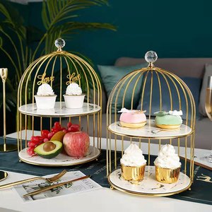 Set Rak Pajangan Perhiasan Marmer Multi-layer Gaya Mewah, Rak Emas Bulat untuk Pajangan Perhiasan, Stand Marmer - Product Image 5