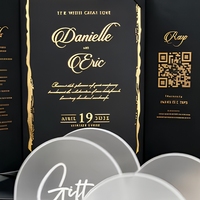 Numéros de table en acrylique personnalisés, cartes de table miroir, invitations en forme d'arche, menus, ensemble de cartes, décoration d'événements de luxe