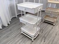 Chariot de rangement à 3 niveaux pour fournitures artistiques, blanc, avec roulettes, pour pinceaux, pigments, organisateur pour studio de peinture d'artiste