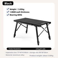 2025 corée nouveau Design extérieur pliable Table de pique-nique noir aluminium pliable cuisson barbecue IGT Camping gril Table