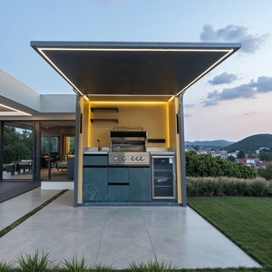 <span class=keywords><strong>Cuisine</strong></span> extérieure de luxe avec armoires modulaires, barbecue intégré et évier en acrylique - Product Image 2