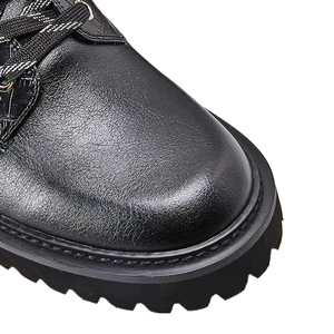 Nhà Máy Trực Tiếp Phụ Nữ Màu Đen Chiến Đấu Mắt Cá Chân Khởi Động Cá Sấu Dập Nổi Da Ren Tùy Chỉnh Biểu Tượng Đường Phố Phong Cách Bán Buôn - Product Image 6