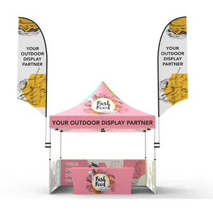 Mostrador de anúncios marquee barracas de canopy dobráveis personalizadas impressas promocionais