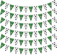 Guirlandes de fanions de football, drapeaux triangulaires en papier pour les matchs de football, les événements sportifs et les fournitures de fête d'anniversaire