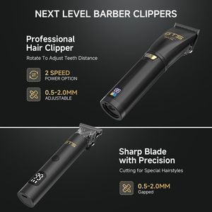 Kit Professionale GTS per Taglio Capelli e Barba - Rasoio Elettrico Senza Fili a Batteria con Display LED per Barbieri - Product Image 2