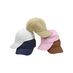 Gorras de béisbol de algodón lavadas para niños y niñas, gorra de béisbol de Color liso, deportiva, personalizada
