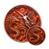 Pièce de monnaie en cuivre pur 999 de 1 oz, motif Dragon, Papillon, Serpent, Aigle, Ange, en relief, en gros, en stock