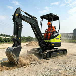Nouveaux produits UE : Mini-excavatrice sur chenilles de 2,7 tonnes avec cabine fermée et moteur, idéale pour les travaux d'aménagement paysager, de creusement de fossés et de démolition - Product Image 1
