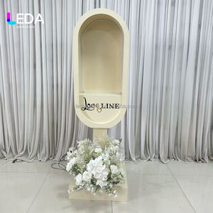 Cabina Telefónica Metálica Moderna LEDA con Soporte para Libro de Visitas de Audio y Luz LED, Caja para Dejar Mensajes para Decoración de Eventos, Fiestas y Recepciones de Bodas - Product Image 5