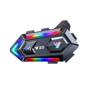 Y20 사용자 정의 로고 인쇄 방수 방진 무선 RGB 다채로운 조명 효과와 음악을위한 최고의 오토바이 헬멧 헤드셋