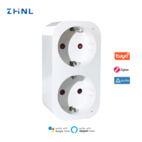 Adaptateur universel intelligent pour voyage international, norme UE/FR, 2 prises électriques, avec mesure de la consommation d'énergie, Tuya Wifi
