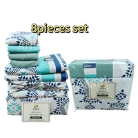 Lot de 8 Pièces de Linge de Lit en Gros, Ensemble Drap-Housse de Haute Qualité, Tailles King et Queen, Parure de Lit pour Chambre avec 6 Draps et Rideaux pour la Maison