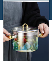 Vente directe usine – Marmites de cuisine transparentes à double anse pour cuisson directe sur feu