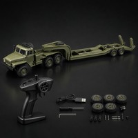 Camion RC Hobbi Grade 6x6 avec remorque tracteur télécommandé 2,4 GHz LED 30 min ABS+Métal 3 canaux Intérieur-Extérieur Cadeau Hobby Chargeur