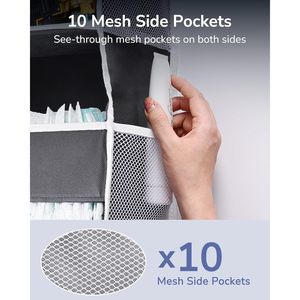 Over Door Organizer 5 <b>Shelves</b> Dark Gray Storage For Baby Products Behind Doors On Walls <b>Hook</b> Type Non Woven Fabric - Product Image 5