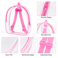 Sac à dos transparent en PVC pour enfants, mini, avec fermeture éclair supérieure arrondie, sangle réglable, style Kawaii, couleur bonbon, cadeau personnalisé, vente en gros