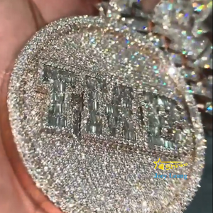 Bijoux pour hommes, testeur de diamants, plaqué or 14 carats, <span class=keywords><strong>argent</strong></span> 925, logo de lettre, chaîne hip-hop, chaîne personnalisée, <span class=keywords><strong>pendentif</strong></span> en moissanite VVS - Product Image 2